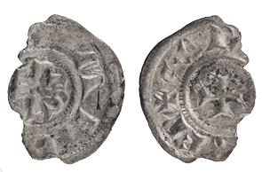  Fragment of a silver coin minted under Charlemagne; 793-812