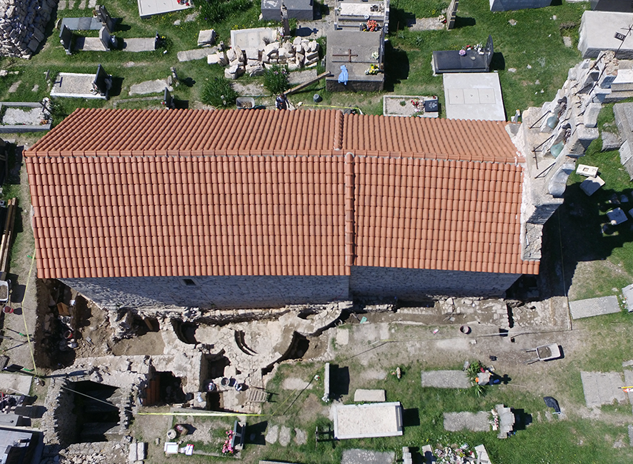 Church of Sts Joachim and Ann and underlying ruins of the rotunda